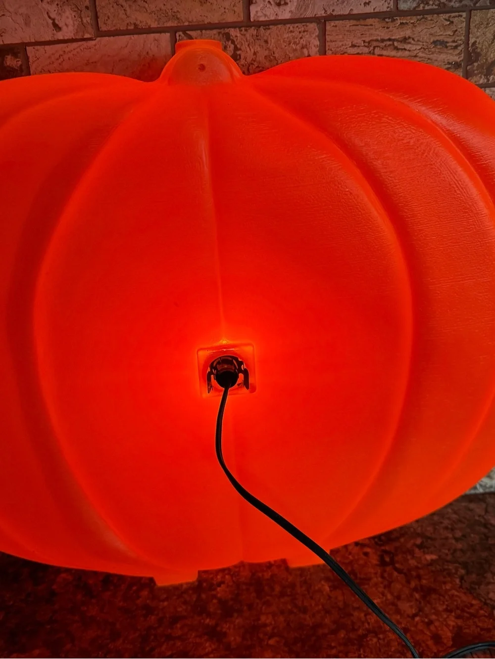 Vintage Blinky Glow Lite Electric Pumpkin Window Light Blow Mold Halloween.